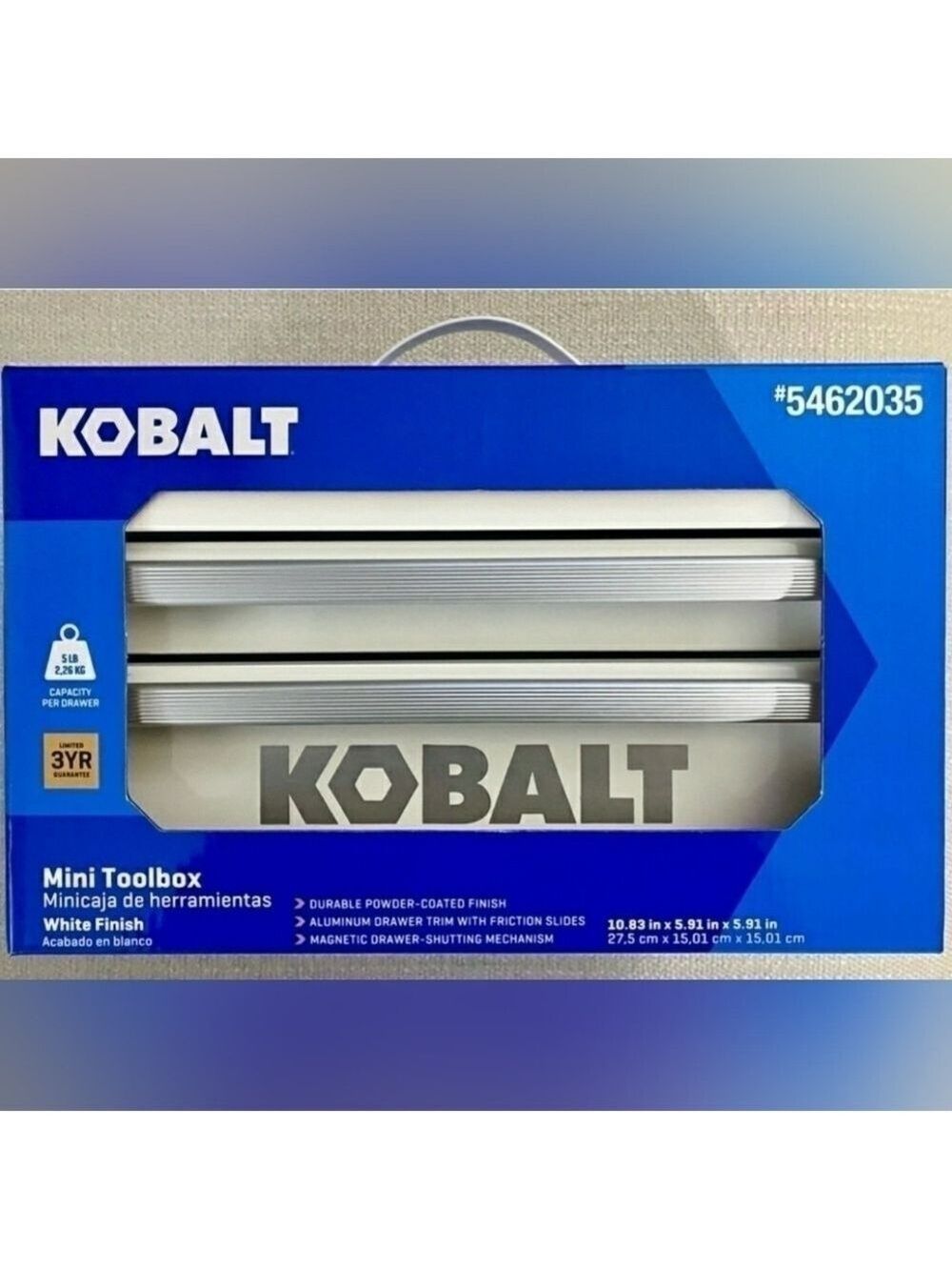 Kobalt Mini Tool Chest Make Up Organizer Craft Supplies White Metal Silv… - Picture 2 of 9
